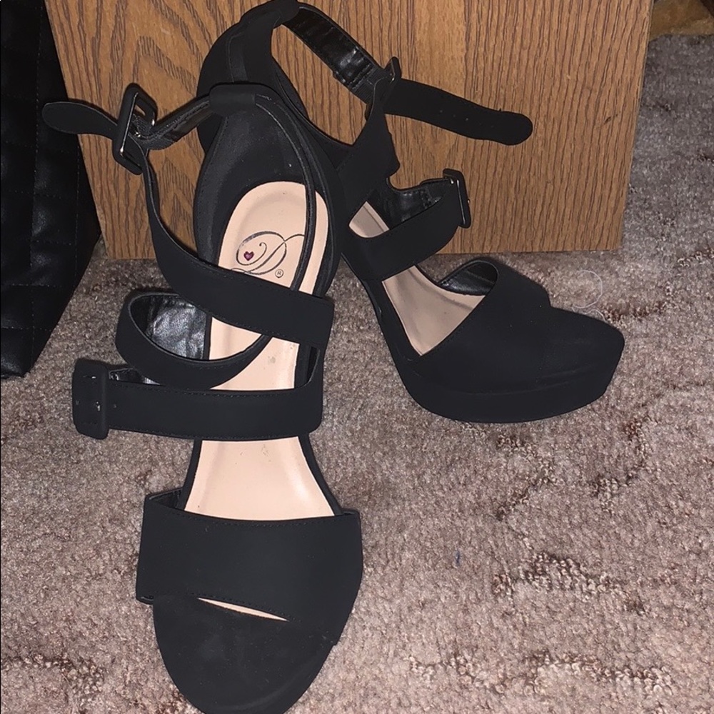 Black strappy heels
